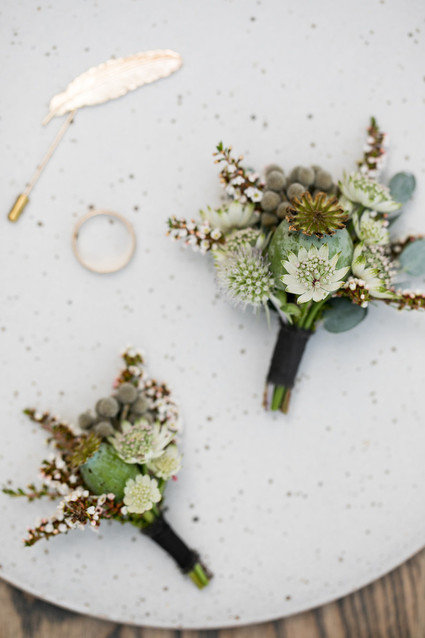 Fall boutonnière ideas with The Black Tux Inspiration