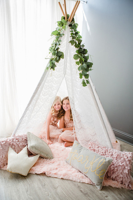 teepee with eucalyptus