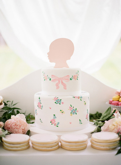 baby silhouette birthday cake Inspiration