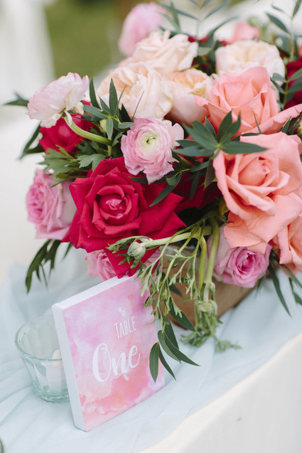 pink wedding flowers