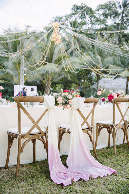 Dip-dyed wedding details