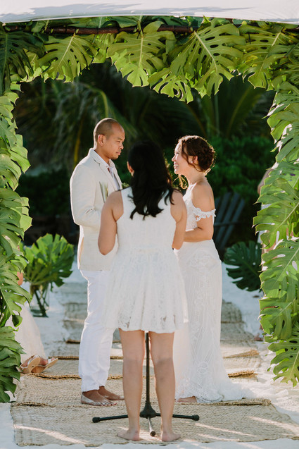 rustic tropical all white wedding in Tulum