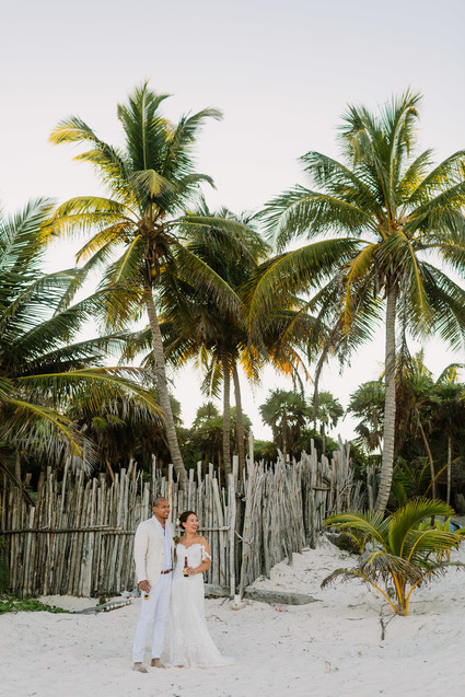 rustic tropical all white wedding in Tulum