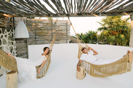 rustic tropical all white wedding in Tulum