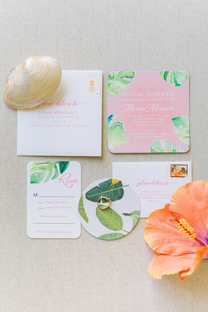 Tropical bridal shower invitations
