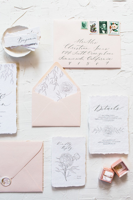 blush wedding invitations