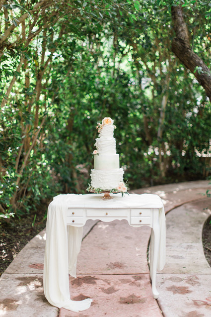 garden inspired ruffle wedding cake