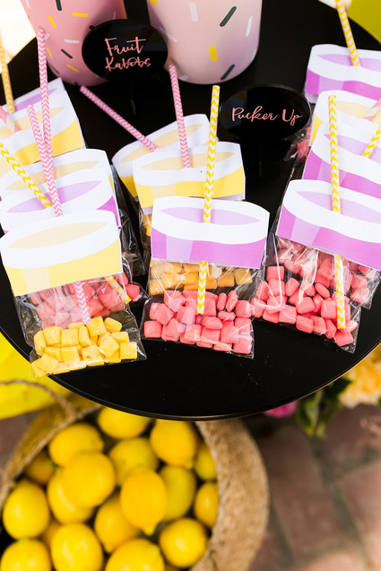 Modern whimsical lemonade stand 3rd birthday