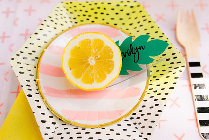 Modern whimsical lemonade stand 3rd birthday