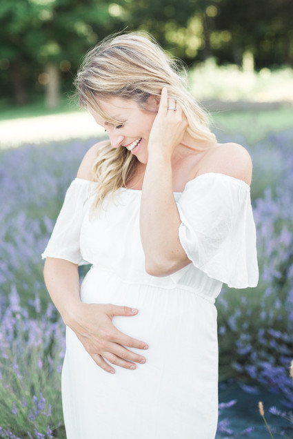 Lavender field maternity photos