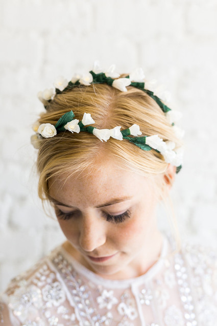 DIY paper flower headpiece from House That Lars Built Inspiration