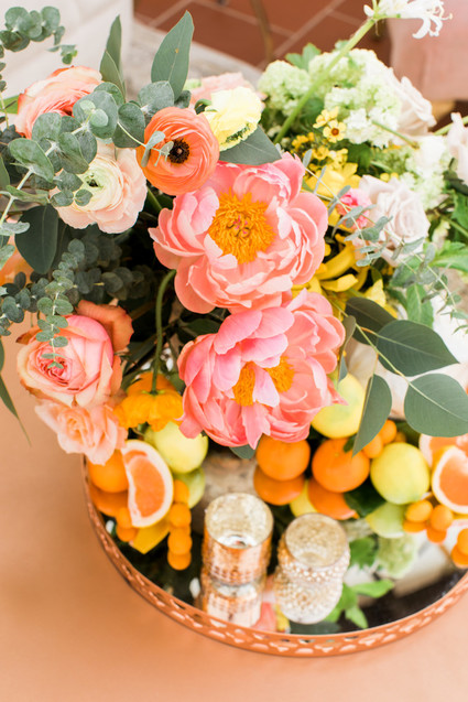 Peach peony floral arrangement Inspiration