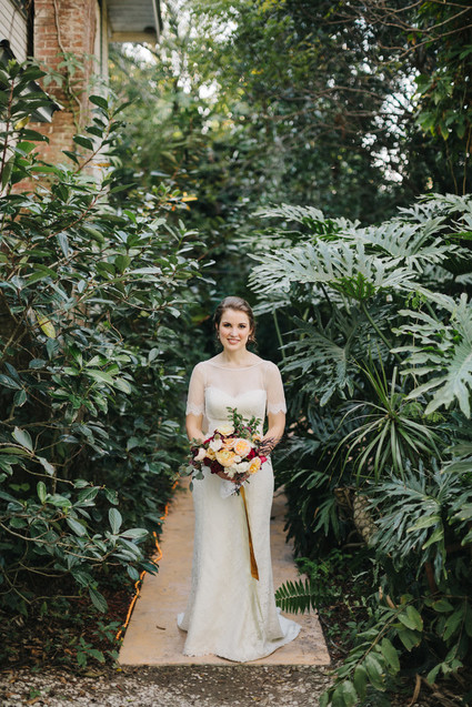 eclectic secret garden wedding with fall colors