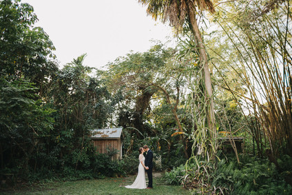 eclectic secret garden wedding with fall colors