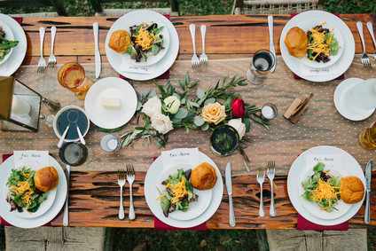 eclectic secret garden wedding with fall colors