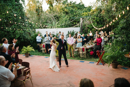 eclectic secret garden wedding with fall colors