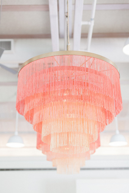 pink fringe chandelier