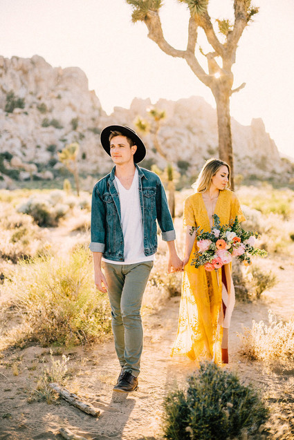 Boho engagement shoot in Joshua Tree