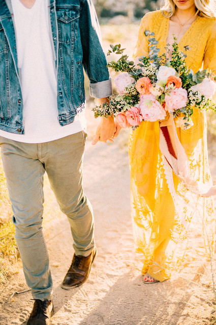 Boho engagement shoot in Joshua Tree