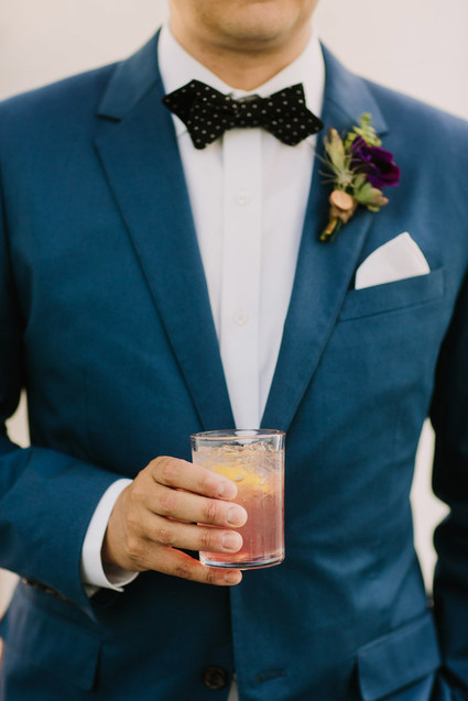 Blue groom's suit