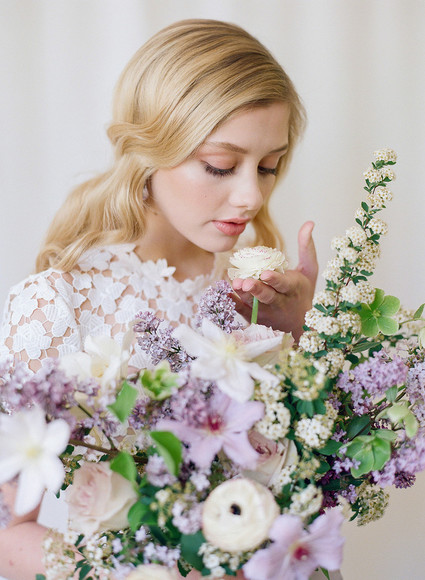 Lilac spring bridal bouquet