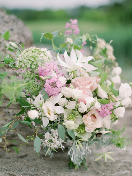 Pastel garden wedding bouquet