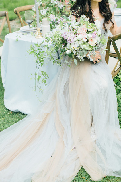 Pastel tulle wedding dress