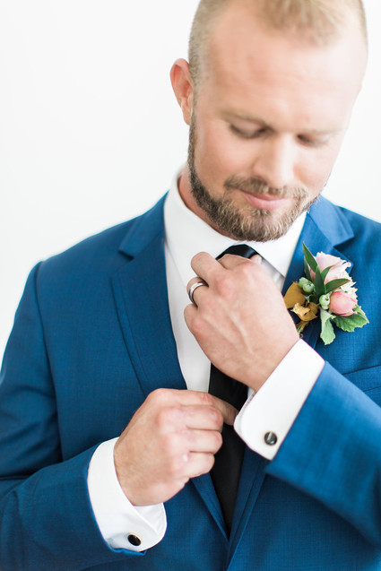 blue groom's suit