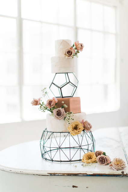 modern geometric wedding cake