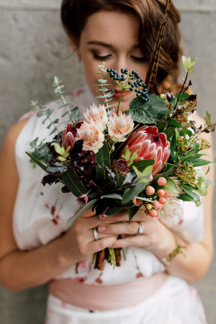 protea bridesmaid bouquet Inspiration