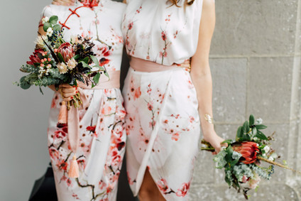stylish floral bridesmaid dresses