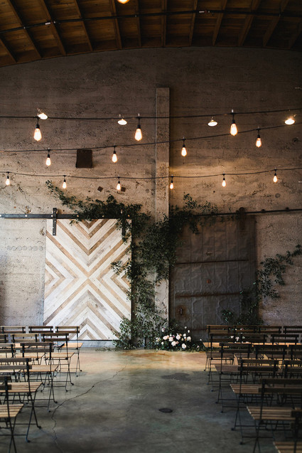 Romantic industrial fall wedding in San Diego at Luce Loft