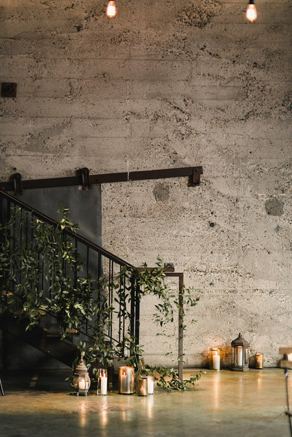 Romantic industrial fall wedding in San Diego at Luce Loft