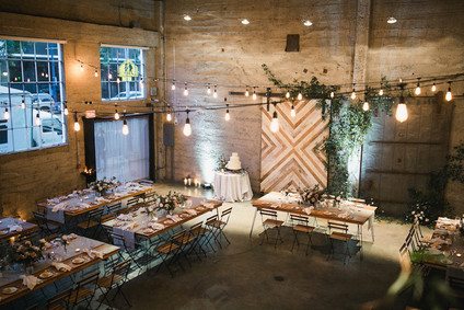 Romantic industrial fall wedding in San Diego at Luce Loft