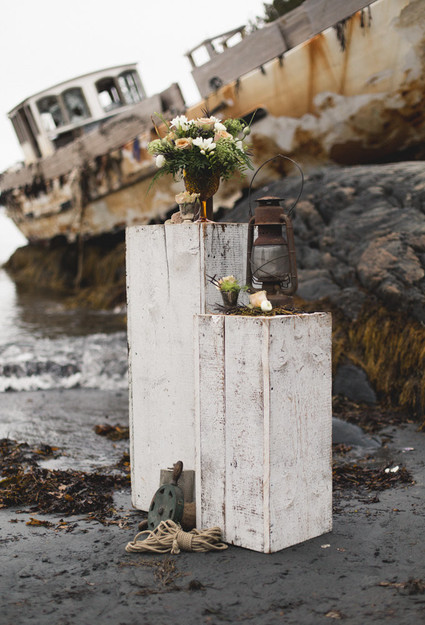 Moody shipwreck inspired wedding editorial