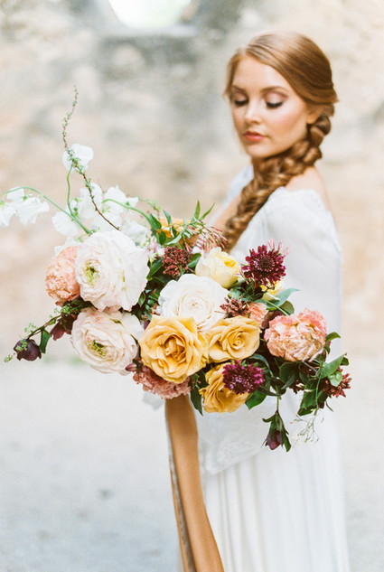 Romantic ruins bridal editorial