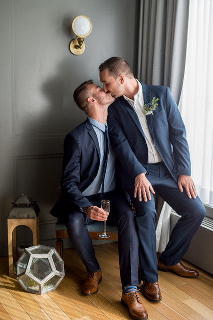 Modern industrial same sex wedding editorial
