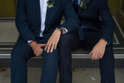 Modern industrial same sex wedding editorial