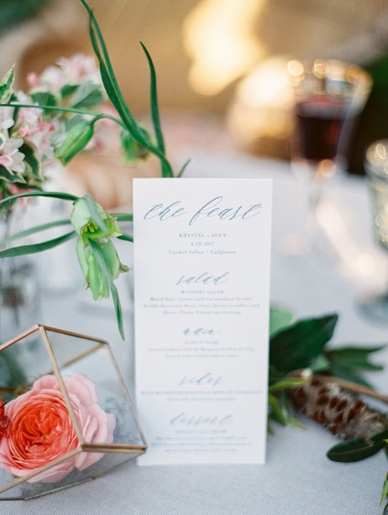 wedding menu Inspiration