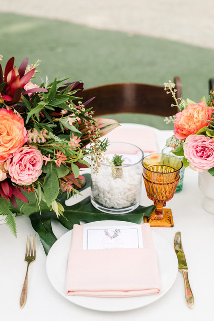 Tropical coral garden wedding