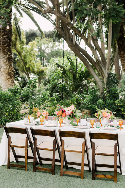Tropical coral garden wedding