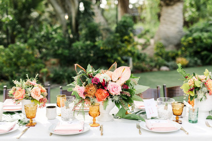 Tropical coral garden wedding