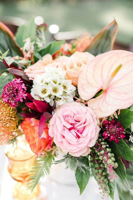 Tropical coral garden wedding