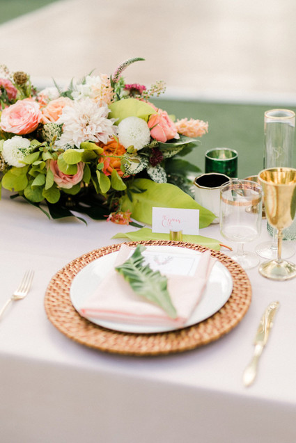 Tropical coral garden wedding