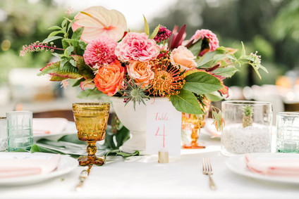 Tropical coral garden wedding