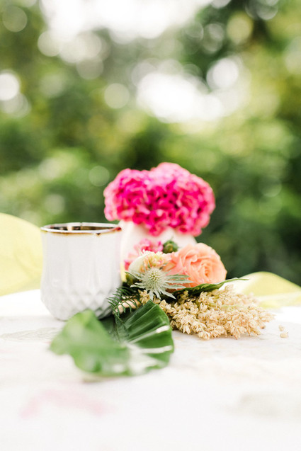 Tropical coral garden wedding