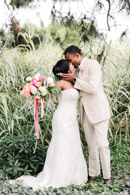 Tropical coral garden wedding