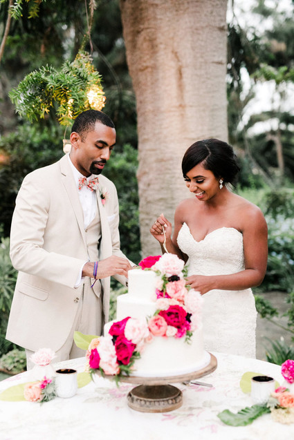 Tropical coral garden wedding
