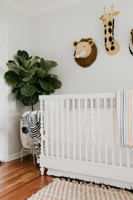 White safari inspired nursery