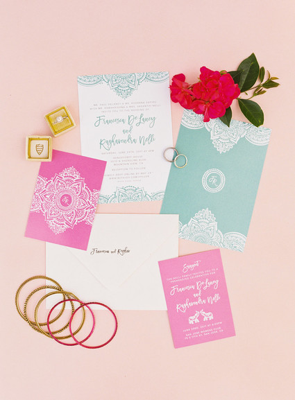 bright multi cultural wedding invites Inspiration